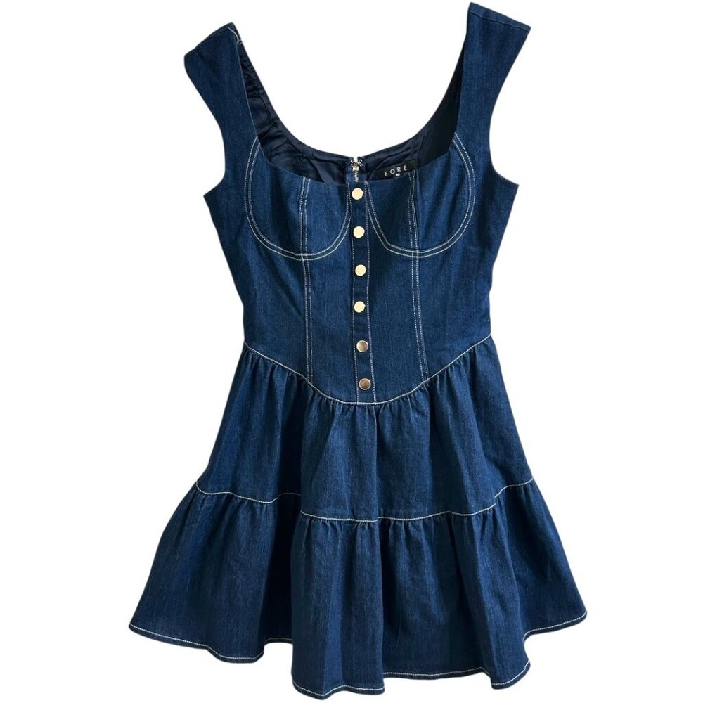 NWOT -‎ Fore Denim Mini Dress - Size Medium